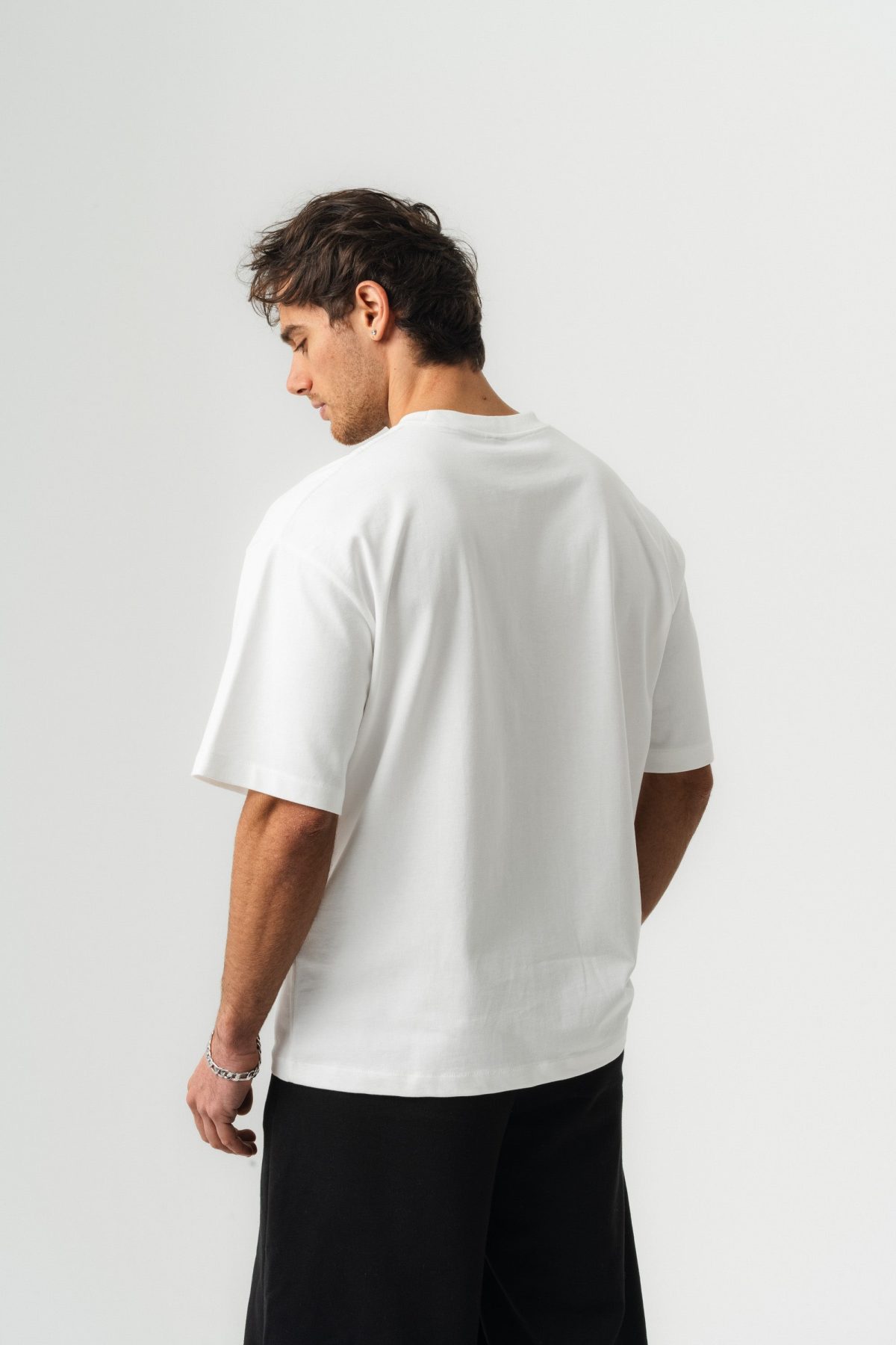 BORZ Oversize Kalıp Basic T-shirt - Beyaz — Beyaz (3)