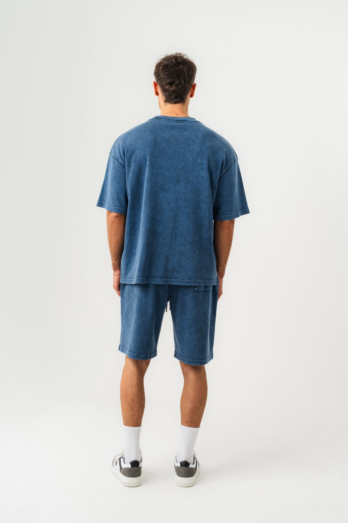 BORZ Soluk Efektli Oversize Kalıp T-shirt ve Şort Takımı — Haki (2)