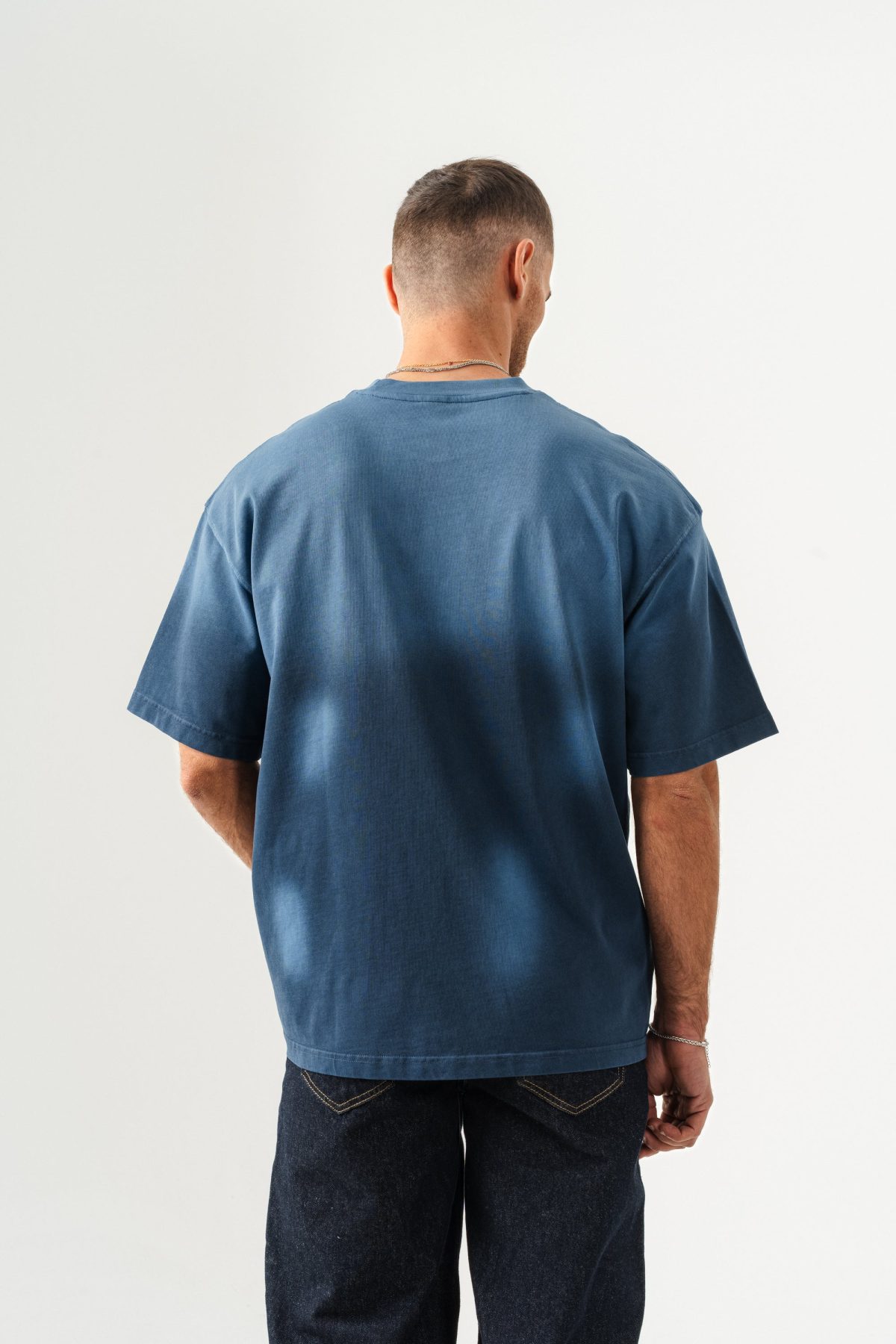BORZ UNISEX GEÇİŞLİ - YIKAMALI OVERSIZE TİŞÖRT — Haki (3)