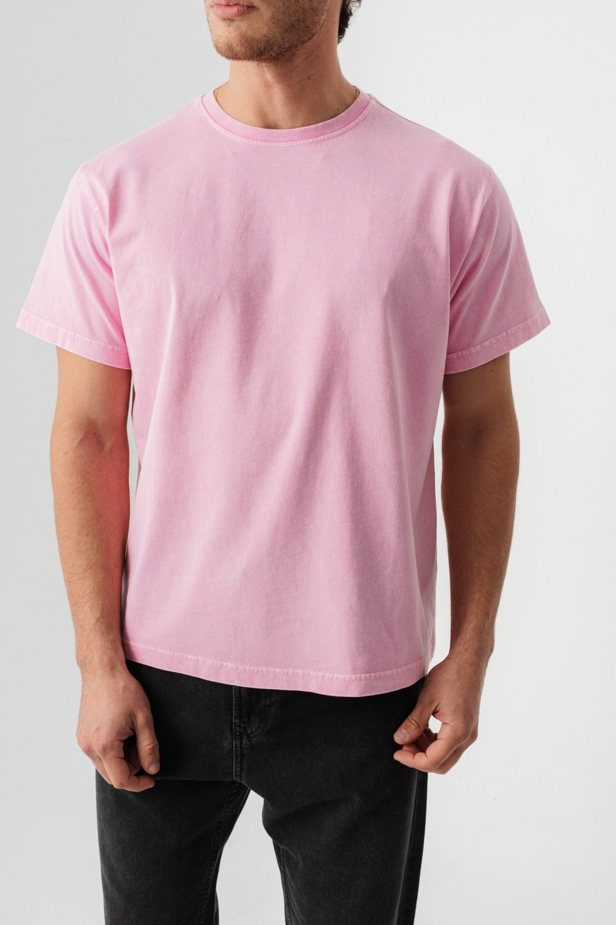 BORZ Yıkamalı Basic T-shirt - Pembe — Pembe (6)