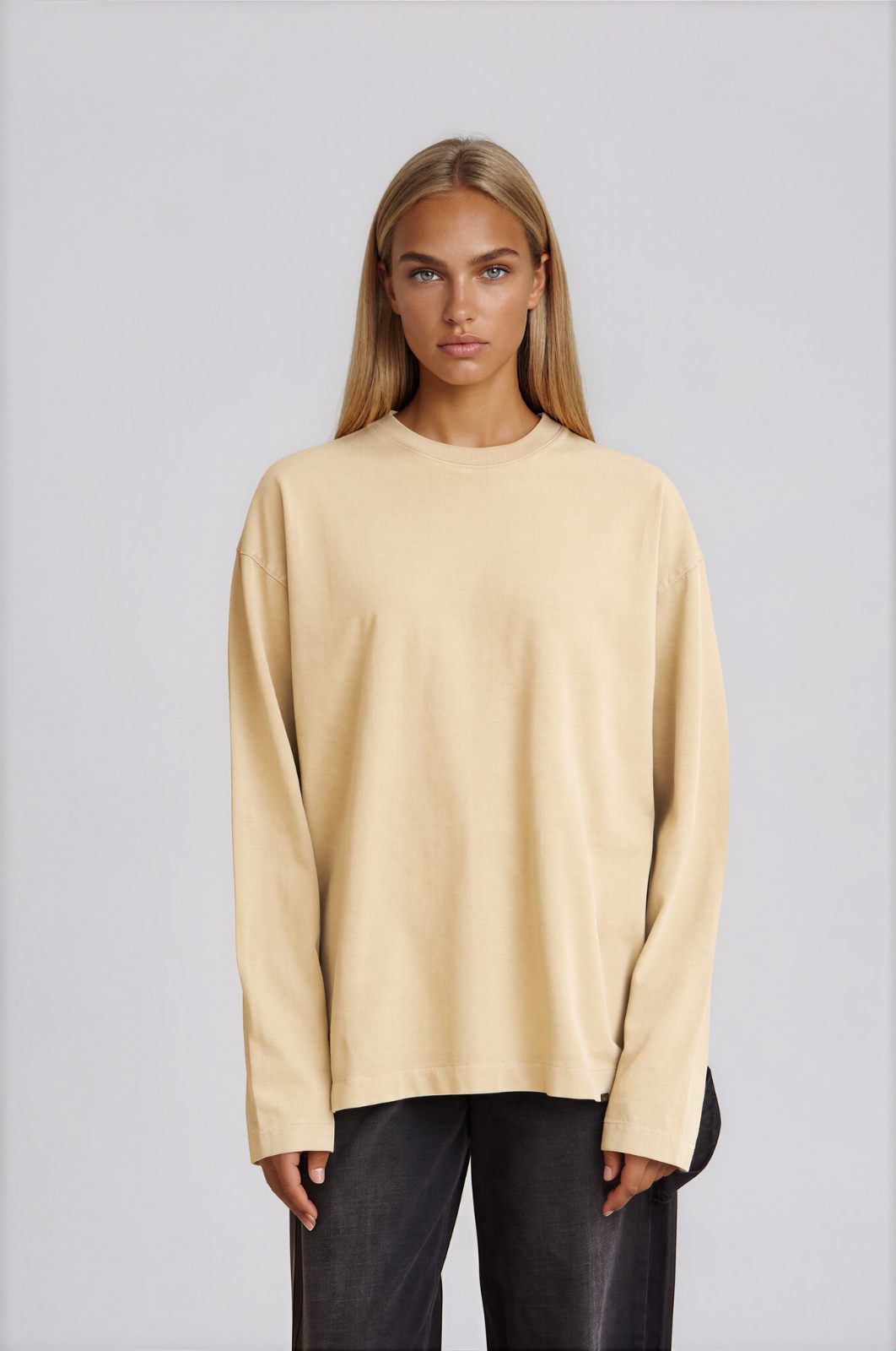 Garment Dyed Long Sleeve — Butter (2)