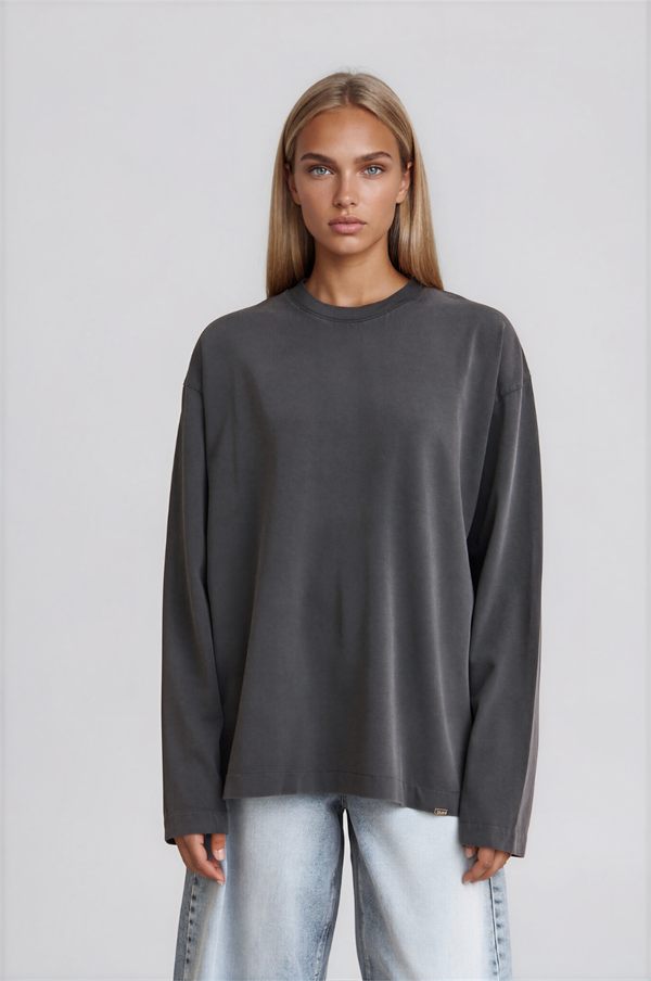 Garment Dyed Long Sleeve — Charcoal