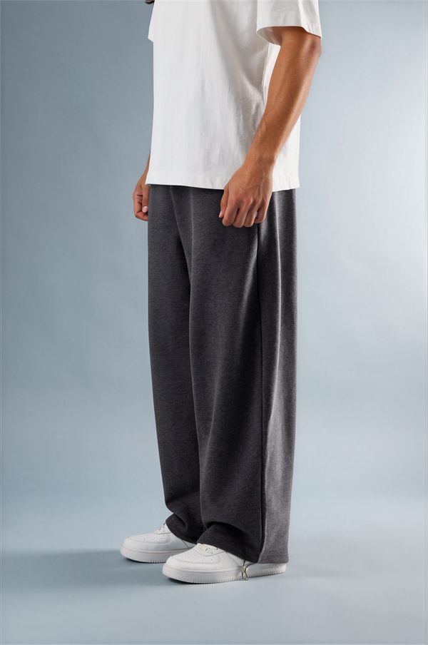 Wide Leg Sweatpant — Charcoal