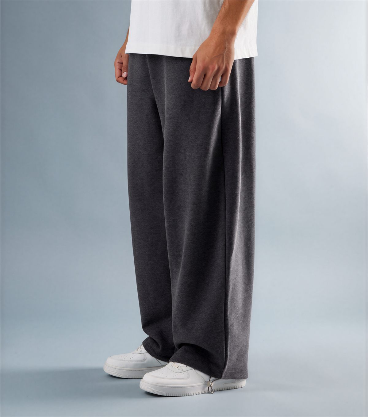 Wide Leg Sweatpant — Charcoal (2)